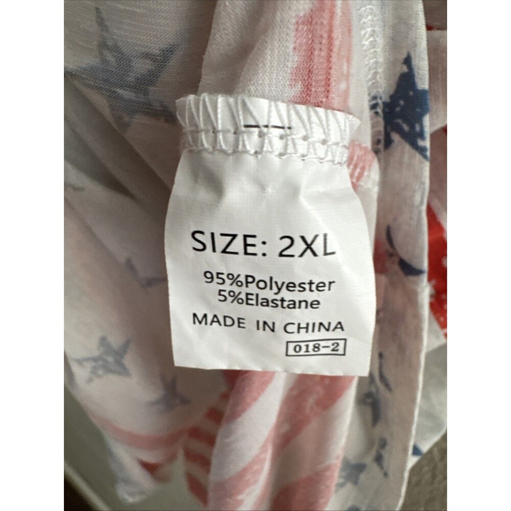 4th of July T- Shirt Plus Size 2XL Gray Blue Red American Patriotic - Picture 7 of 9